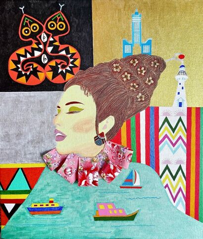 Taiwanese aboriginal woman - a Paint Artowrk by Liu